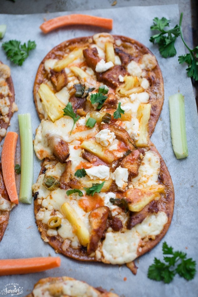 pineapple buffalo chicken flatbread