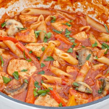 A pan of Chicken Cacciatore