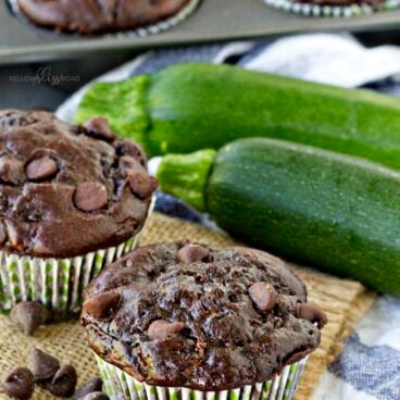 A close up of Chocolate Muffins and zucchini