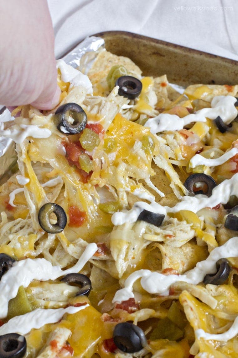 Green Chile Chicken Nachos