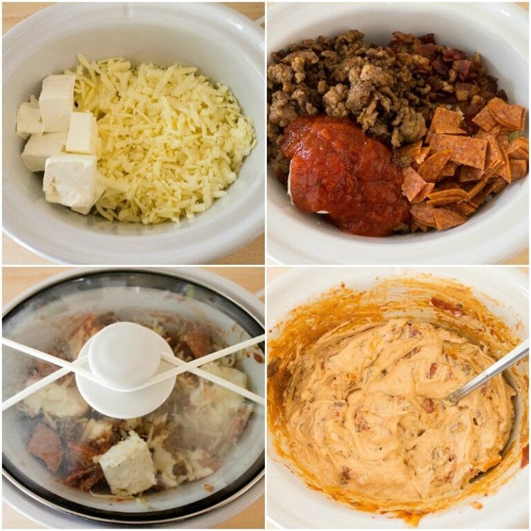 Slow Cooker Meat Lover's Pizza Dip Yellow Bliss Road