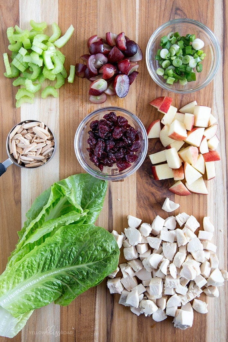 Apple, Grape and Chicken Salad Ingredients