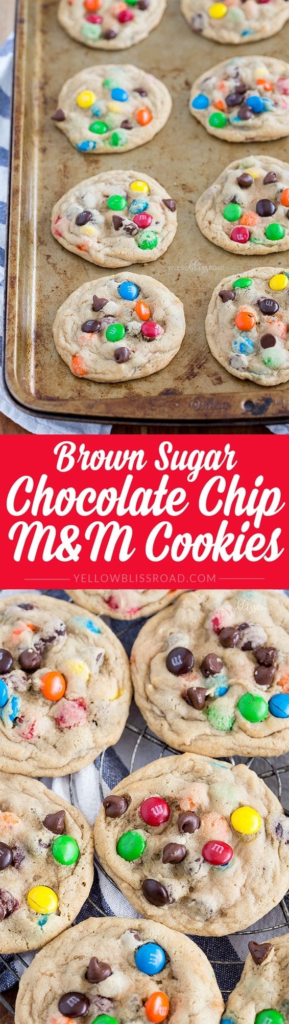 These Giant Chocolate Chip Cookies with M&Ms are loaded with chocolate and super soft and chewy. They are destined to be your new favorite!