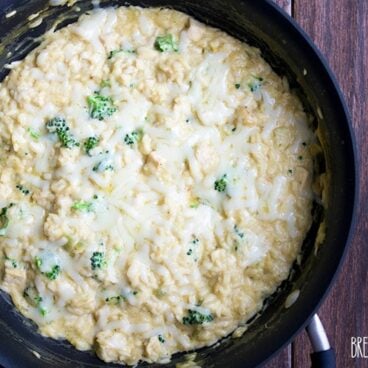 This easy Cheesy Broccoli, Chicken & Rice Skillet is perfect for busy weeknights!