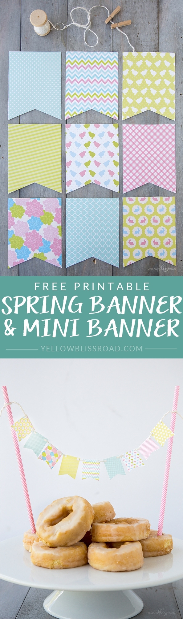 Free Printable Spring Banner and Mini Banner