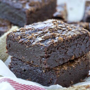 A stack of brownies