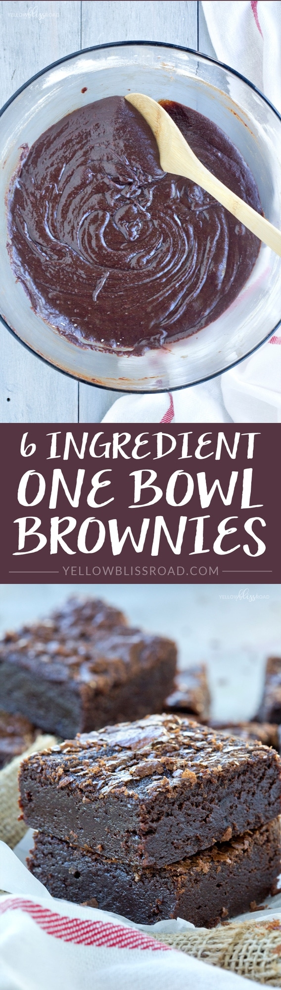 Fudgy and Rich One Bowl Brownies - Super easy and mixed in one bowl for easy clean up!
