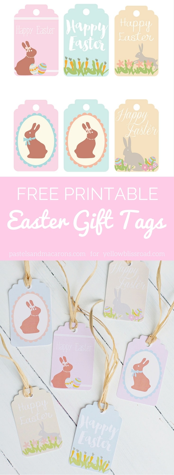 Download these Free Printable Easter Gift Tags for all your gifts this Easter. You get a sex of 6 pastel colored tags!