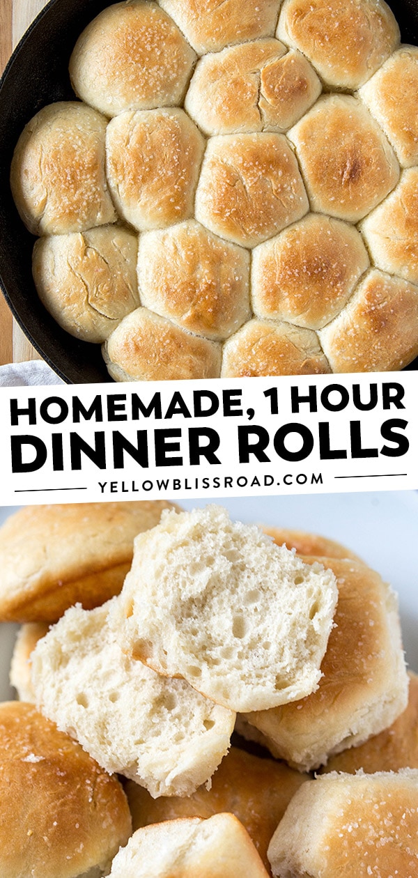 Homemade dinner rolls from scratch in 1 hour collage