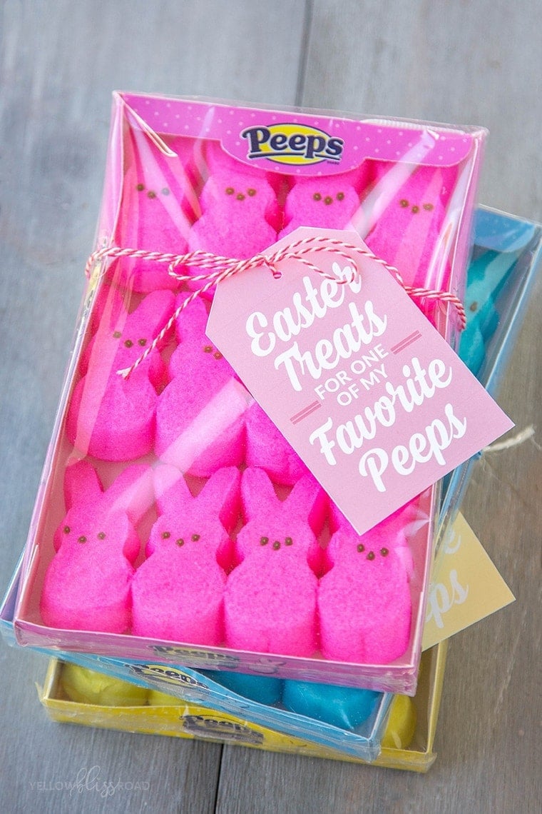 Peeps Easter Gift Idea with Free Printables - Yellow Bliss Road