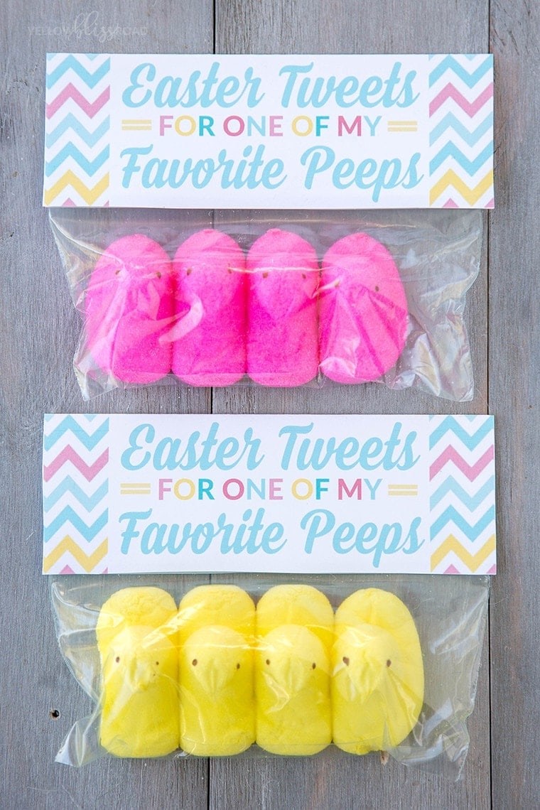 Free Printable Peeps Easter Gift Tags - Use these free printable gift tags to make sweet Easter gifts for your favorite Peeps! Perfect for neighbors, friends or classroom parties.