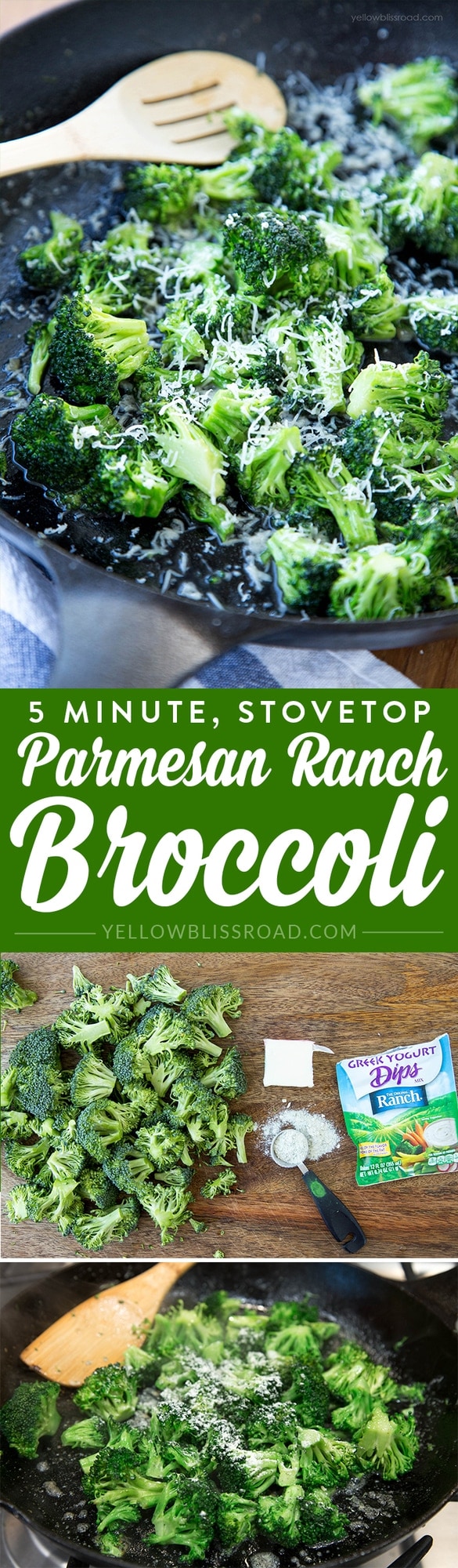 5 Minutes Stovetop Ranch Parmesan Broccoli