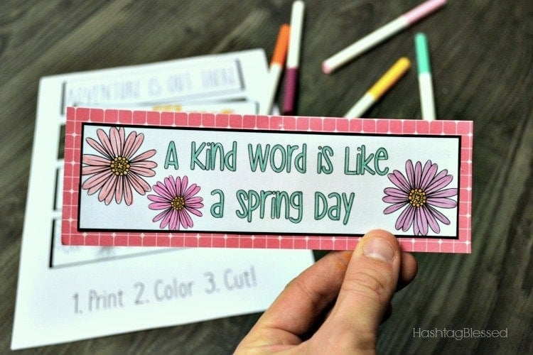 Printable Spring Bookmarks YOU can color!