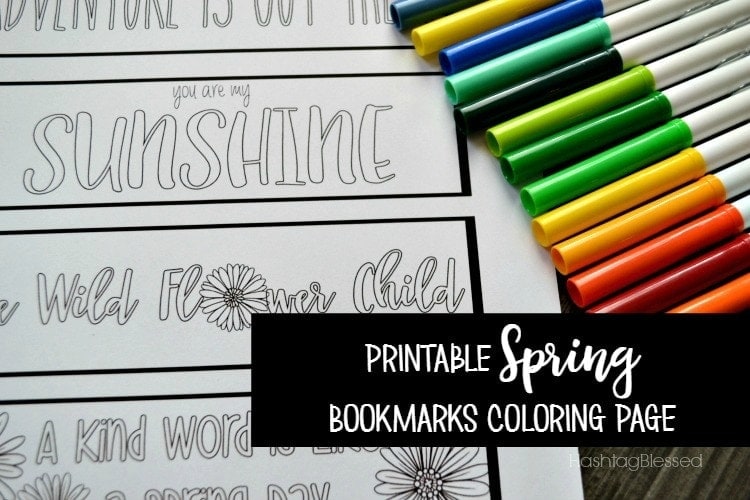 Printable Spring Bookmarks Coloring Page - Yellow Bliss Road