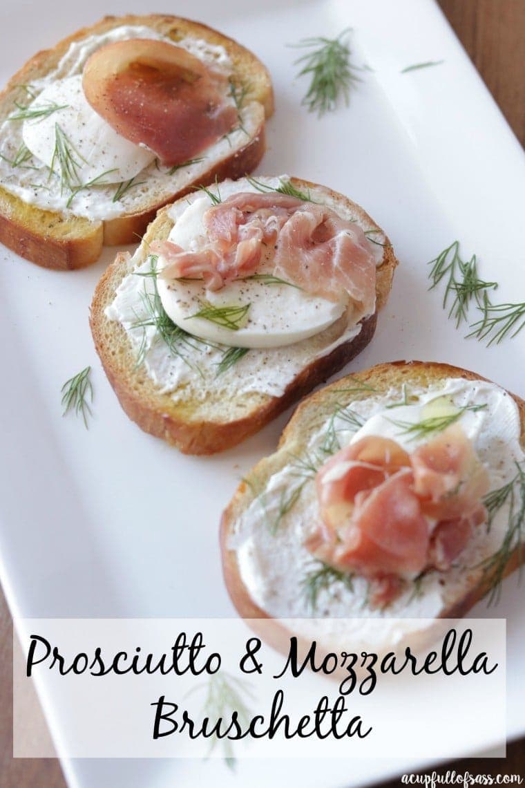 prosciutto and mozzarella bruschetta