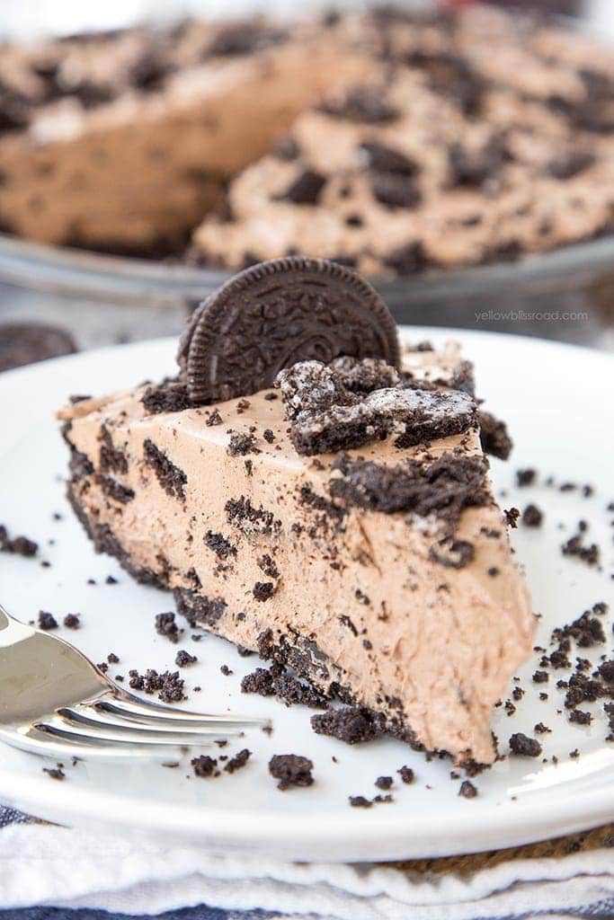 No Bake Chocolate Oreo Cheesecake with a homemade Oreo Crust