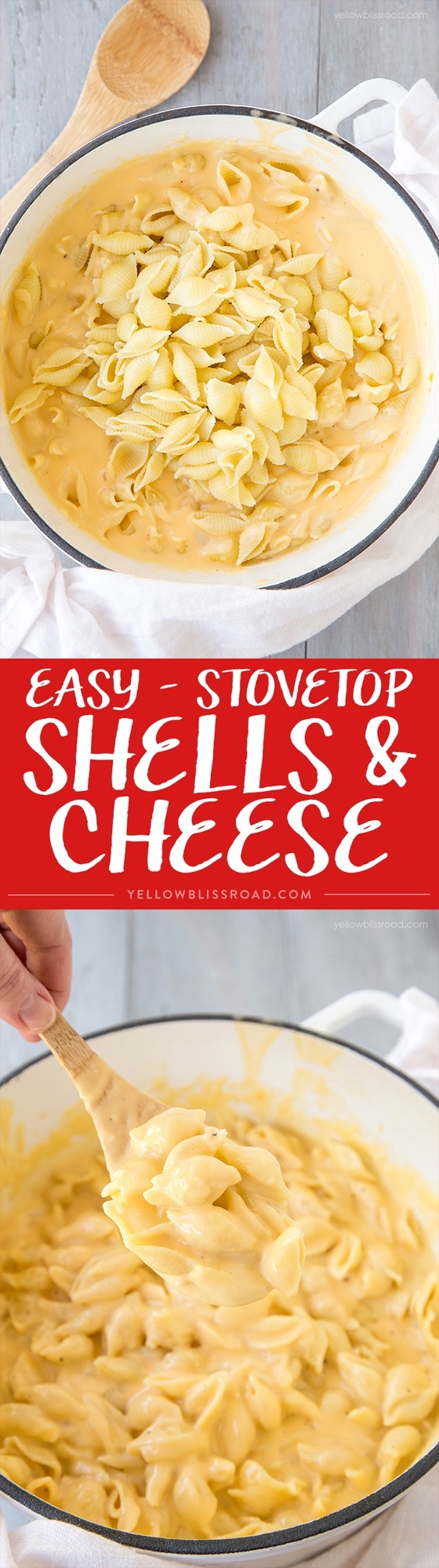 Easy, Cheesy Stovetop Shells & Cheese - The best Macaroni & Cheese Recipe that will make you ditch the blue box forever!