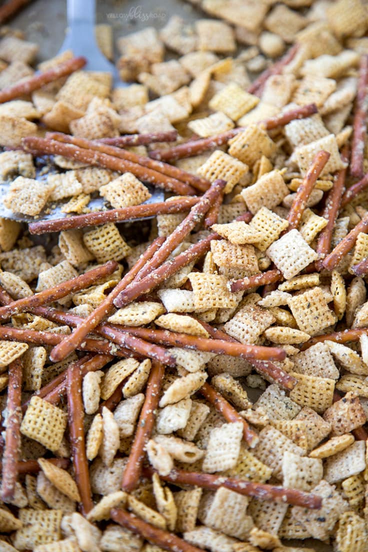 Garlic Bread Chex Mix Yellow Bliss Road