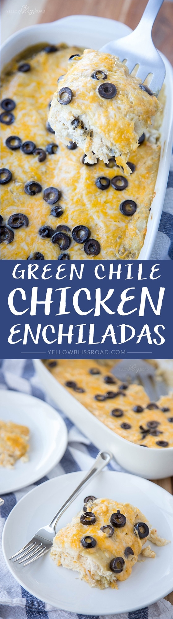 Green Chile Chicken Enchilada Casserole Recipe - an easy and filling weeknight meal!