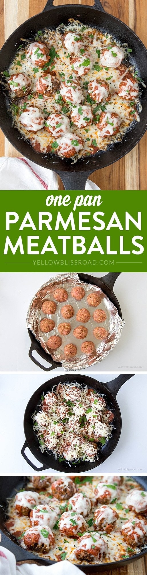 One Pan Parmesan Meatballs - Easy, delicious, homemade meatballs - Great weeknight dinner recipe