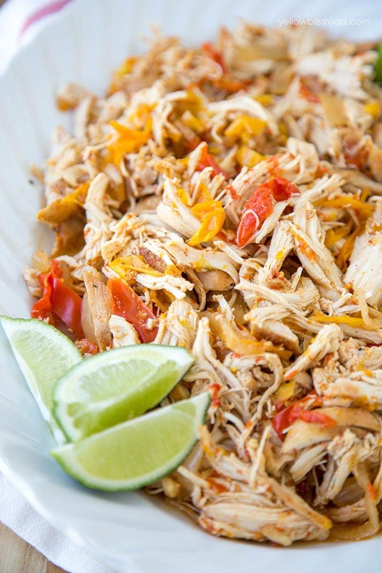 Slow Cooker Chicken Fajita Recipe - a delicious Mexican dinner recipe made easily in your Crockpot, with easy homemade Fajita seasoning!