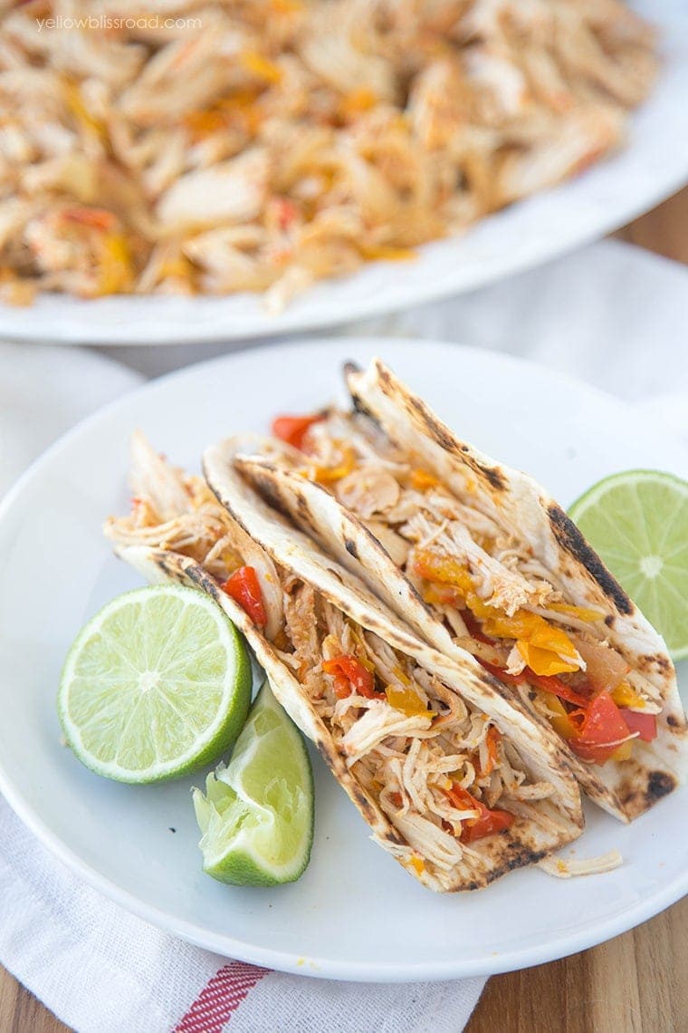 Slow Cooker Chicken Fajita Recipe - a delicious Mexican dinner recipe made easily in your Crockpot, with easy homemade Fajita seasoning!