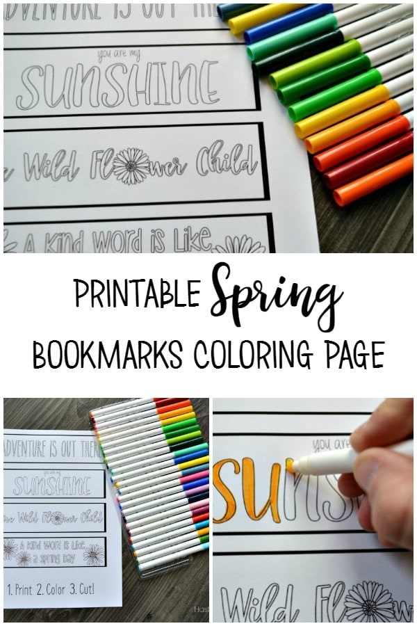 Printable Spring Bookmarks YOU can color!