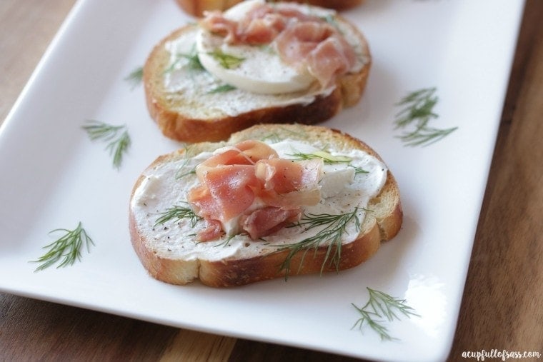 Prosciutto and Mozzarella Bruschetta Yellow Bliss Road
