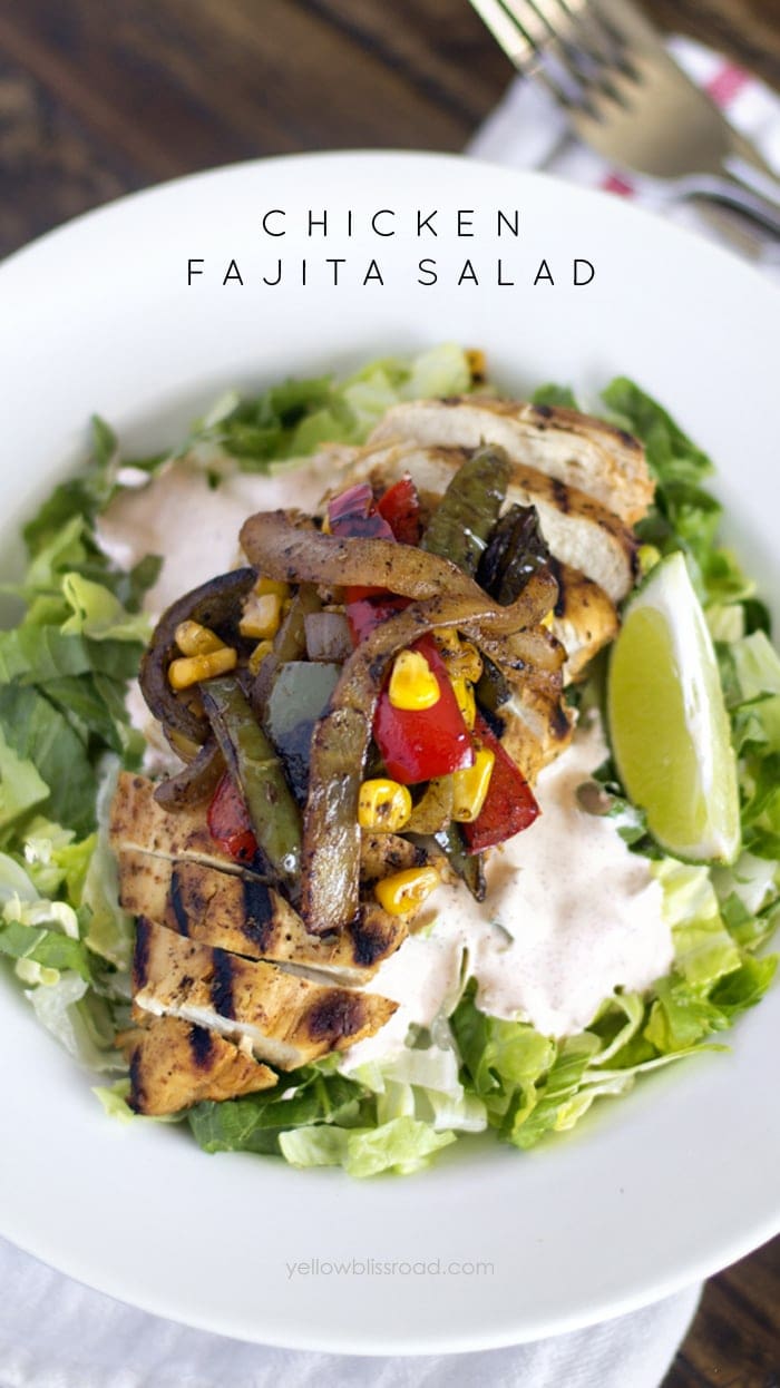 Chicken-Fajita-Salad-with-Roasted-Vegetables-Yellow Bliss Road