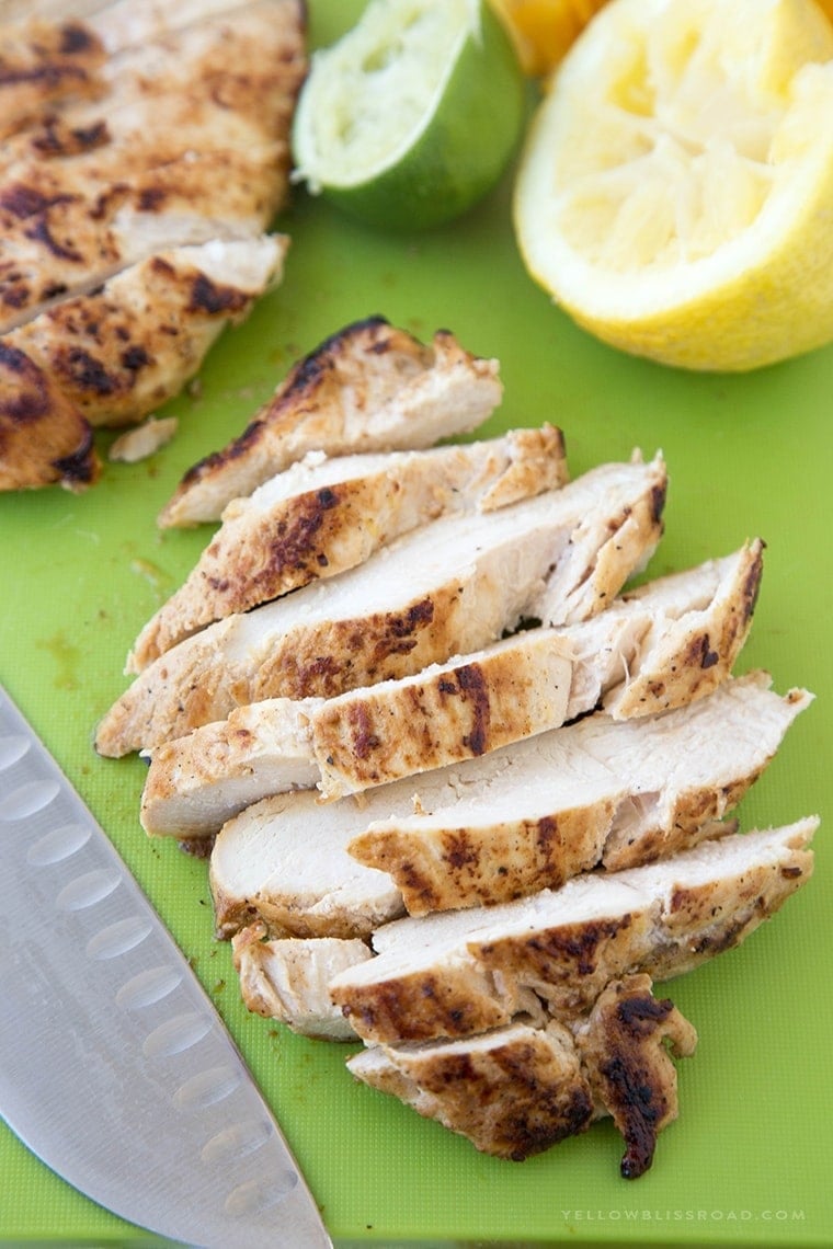 Grilled Citrus Chicken - Boneless, Skinless Chicken Breasts marinated in lemon, orange and lime with garlic