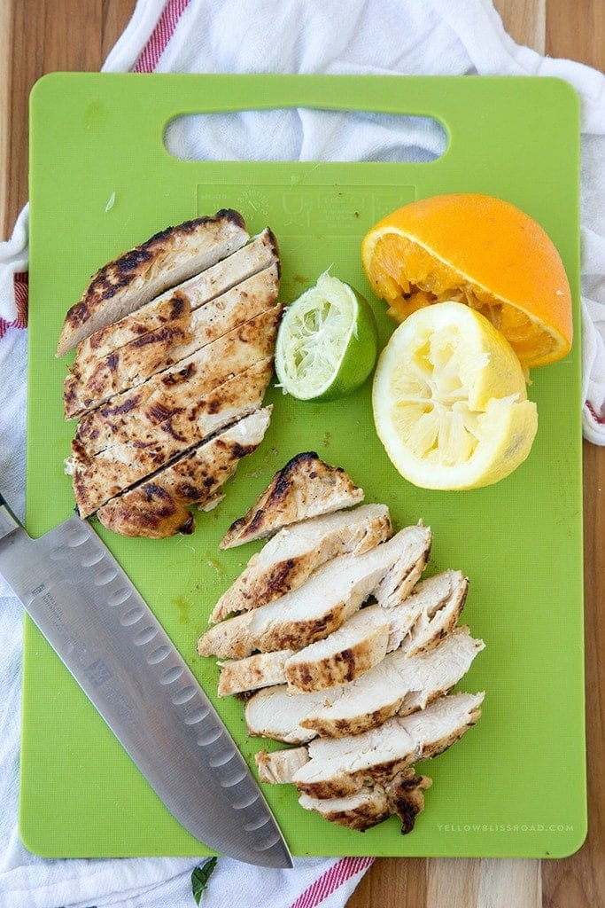 Grilled Citrus Chicken - Boneless, Skinless Chicken Breasts marinated in lemon, orange and lime with garlic