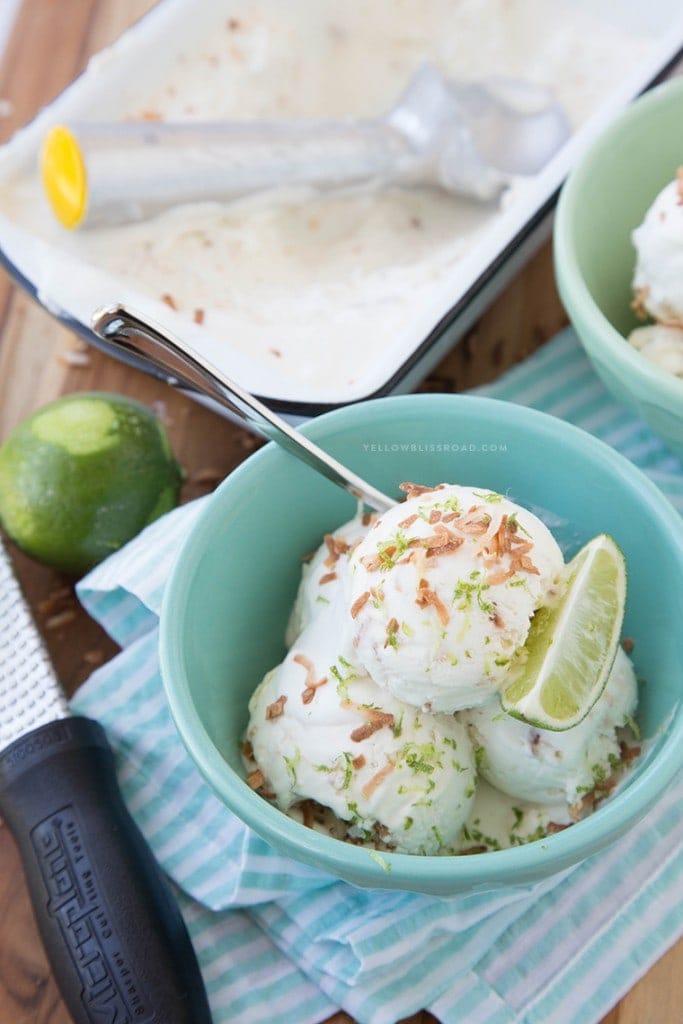 Toasted Coconut No Churn Ice Cream Yellow Bliss Road