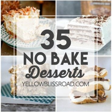 35 No Bake Desserts for those times you want something sweet and homemade but you don't want to turn the oven on. Delicious no bake pies, cakes, cheesecakes and more!