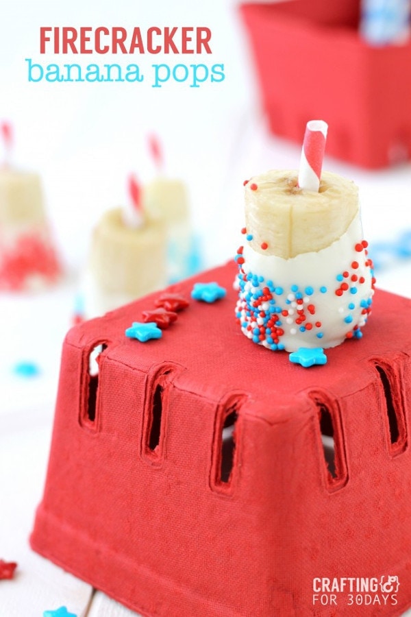 Red, White and Blue Banana Pops