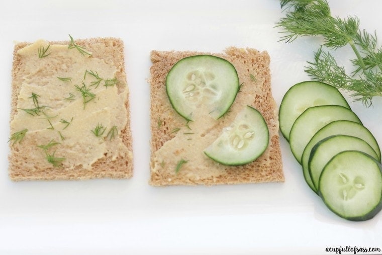 Cucumber Hummus Sandwich Yellow Bliss Road