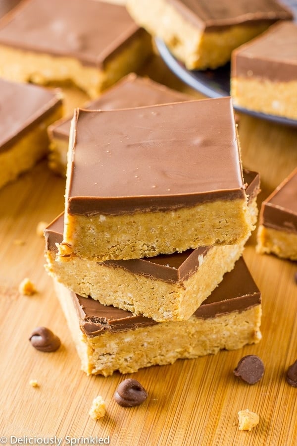 No-Bake-Chocolate-Peanut-Butter-Bars-Deliciously Sprinkled