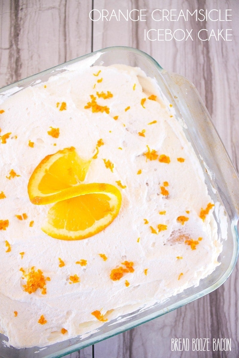 This Orange Creamsicle Icebox Cake taste just like your favorite creamy, dreamy popsicle!