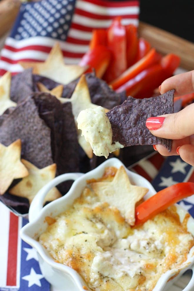 Red White and Blue Chips and Dip