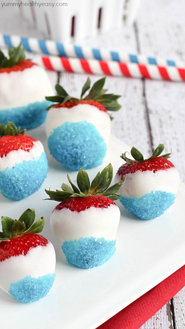 Patriotic White Chocolate Strawberries