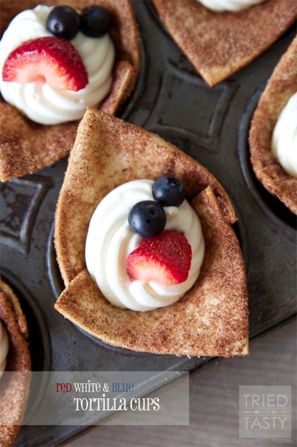 Red, White and Blue Tortilla Cups