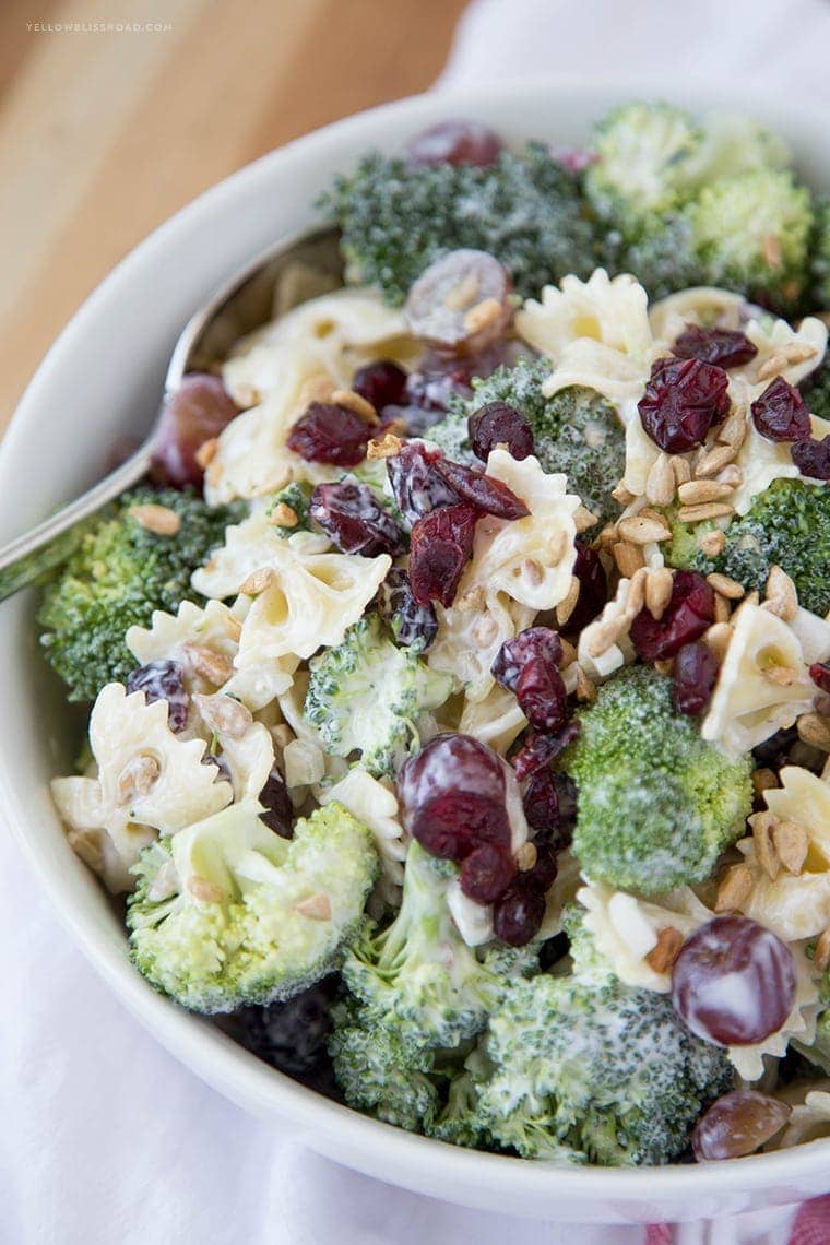 Lightened Up Broccoli Pasta Salad {Yellow Bliss Road}