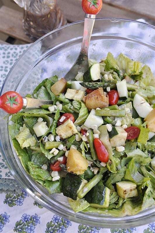 Grilled Vegetable and Peach Salad