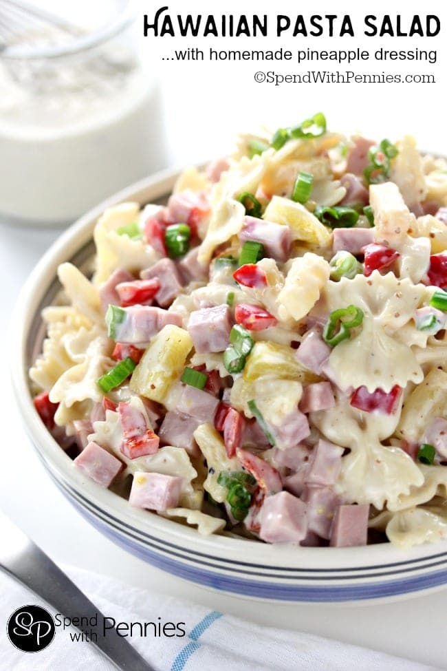 Hawaiian-Pasta-Salad- spend with pennies