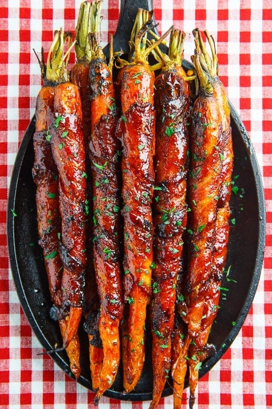 Maple Bacon Wrapped Roasted Carrots-closet cooking