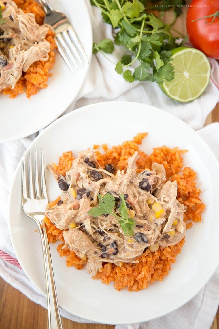 Slow Cooker Creamy Fiesta Chicken overhead image