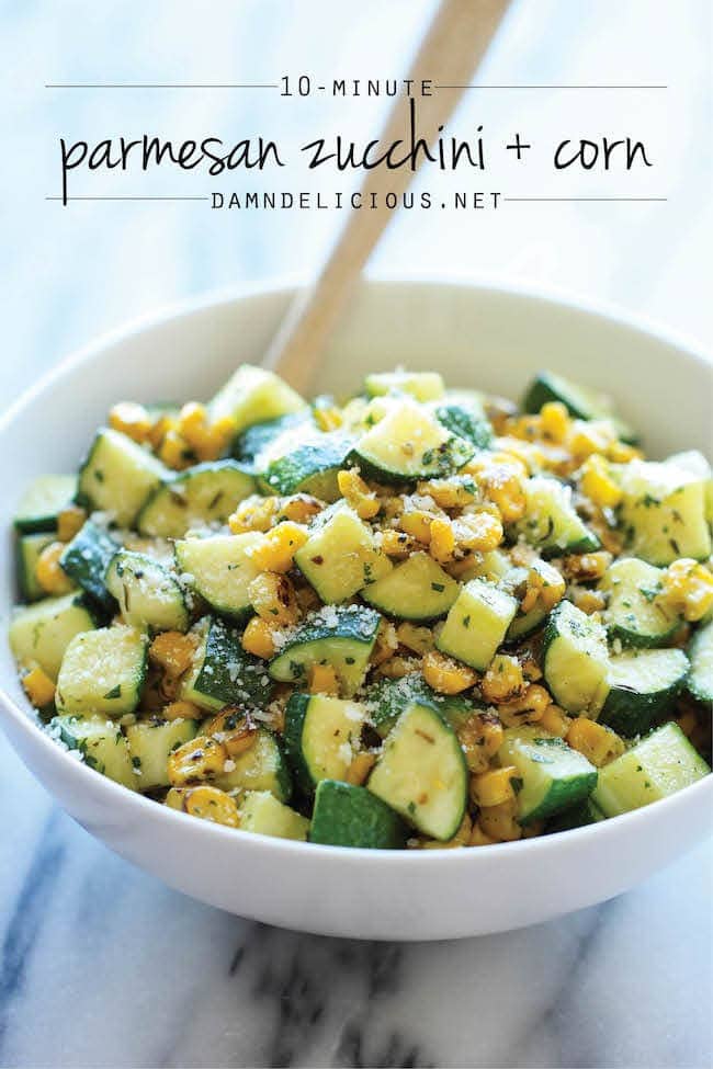 parmesan zucchini and corn - damn delicious