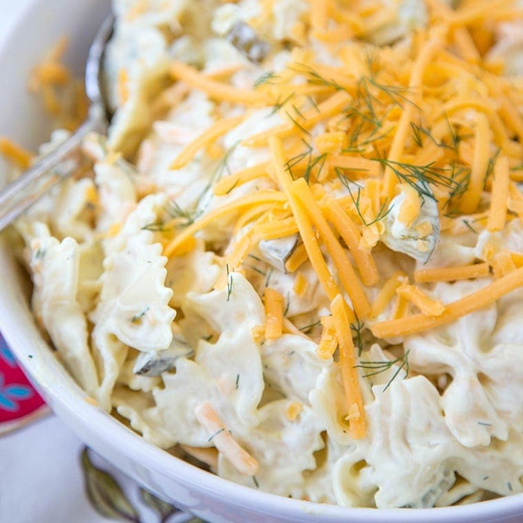 Cheddar & Dill Pasta Salad Picnic Side Dish Summer Recipe