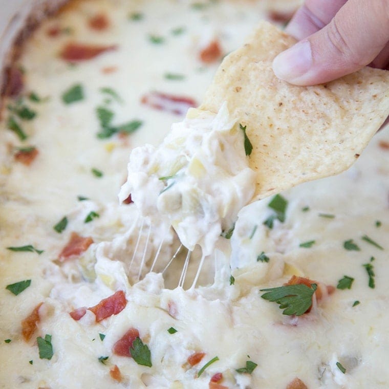 Chicken & Bacon Artichoke Dip Yellow Bliss Road