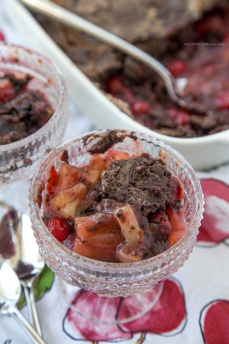 Chocolate Cherry Dump Cake with Pineapple - the easiest cobbler-like dessert you'll ever make!