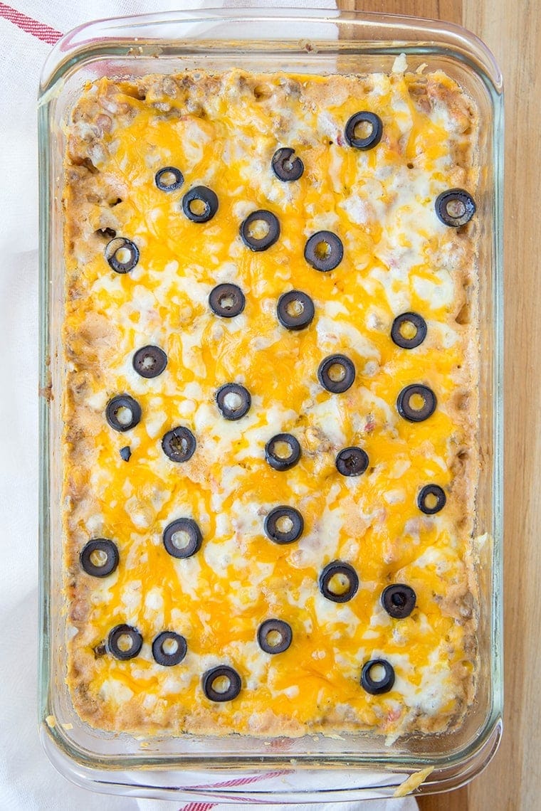 Creamy Taco Dip - a hearty, beefy, cheesy dip that's perfect for game day or any other day!